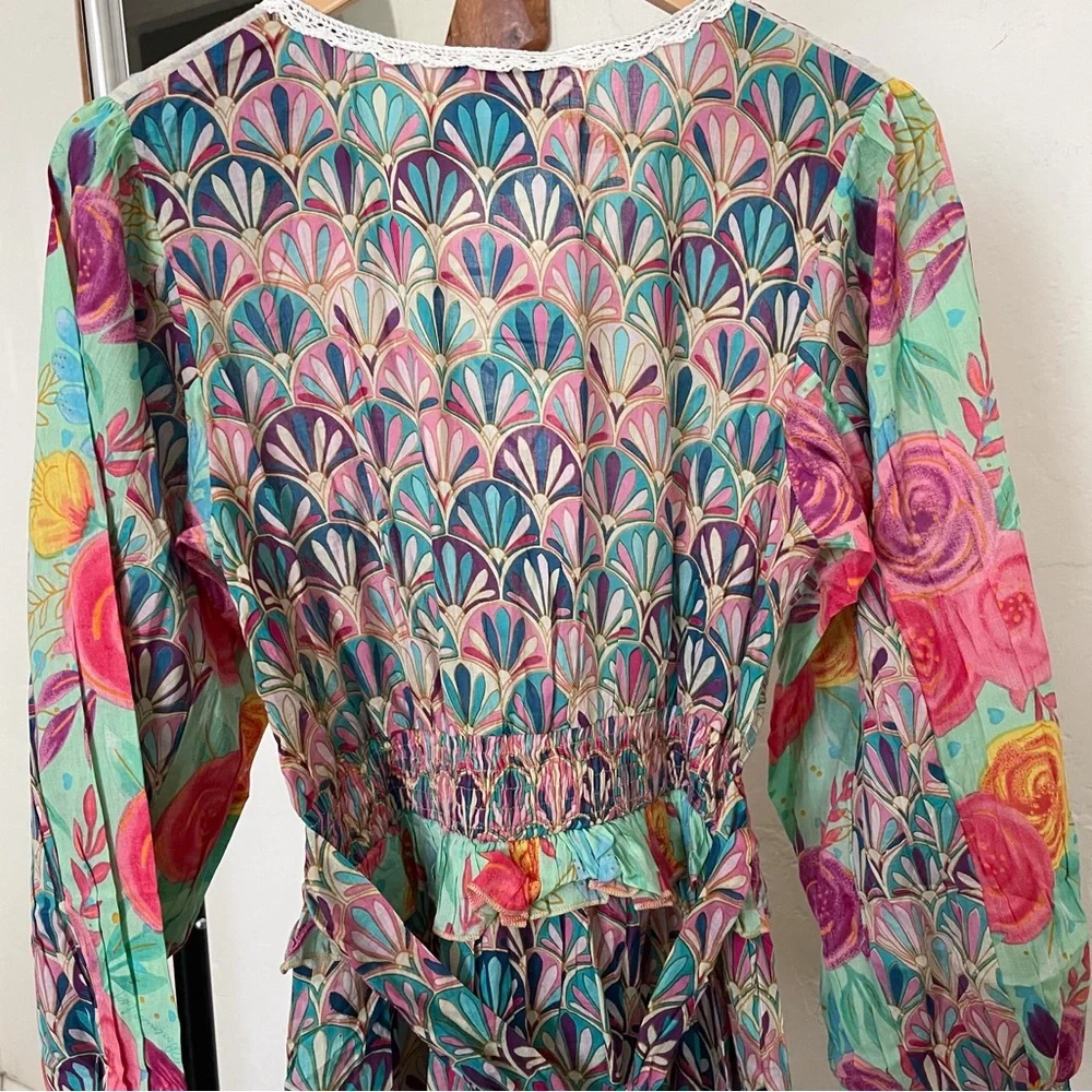 Bohemian colorful long sleeve dress - small - Picture 9 of 17
